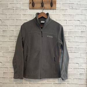 Columbia Grey Fleece Zip Up Jacket Size SMALL  #B127